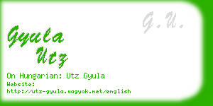 gyula utz business card